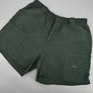 AFTCO Bluewater M01 Fishing Shorts Mens 46 Green Nylon Cargo Utility Elastic